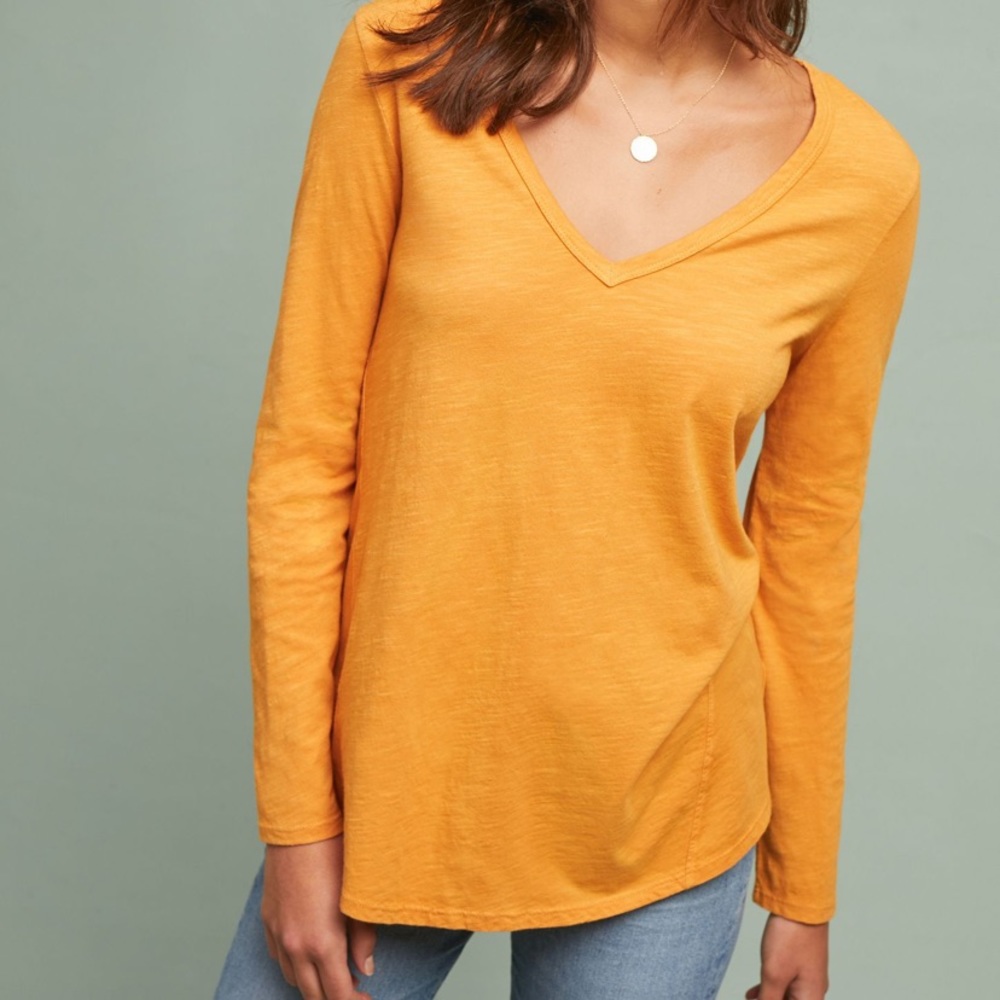 Anthropologie Maize Vneck long sleeve tee